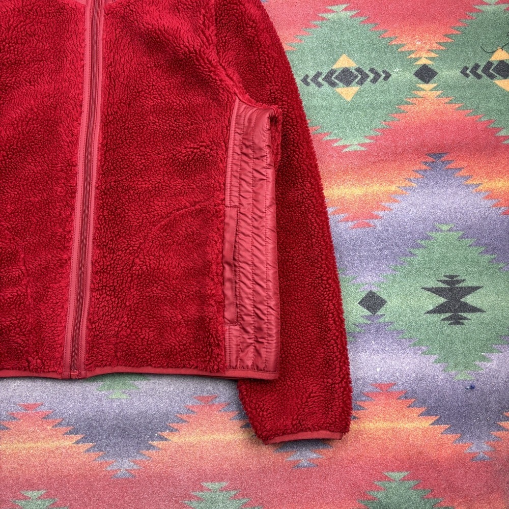 Lauren Ralph Lauren Active Fleece‎ Jacket Women's Large Red Deep Pile Full Zip - Picture 4 of 13